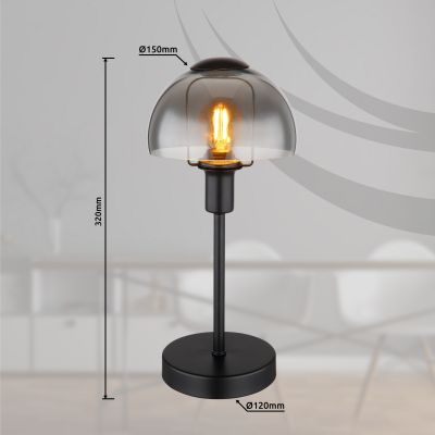 Globo Lighting Kokkini lampa stołowa 1x25 W czarna-przydymiona 21914B