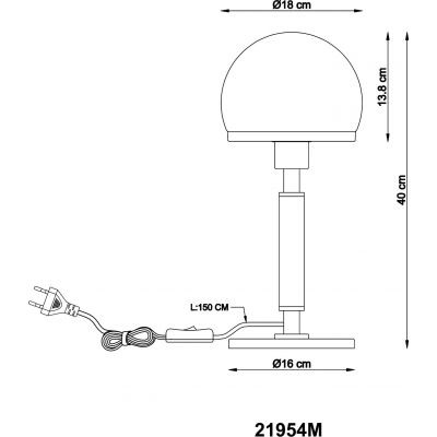 Globo Lighting Haku lampa stołowa 1x40 W biała-czarna-mosiądz 21954M