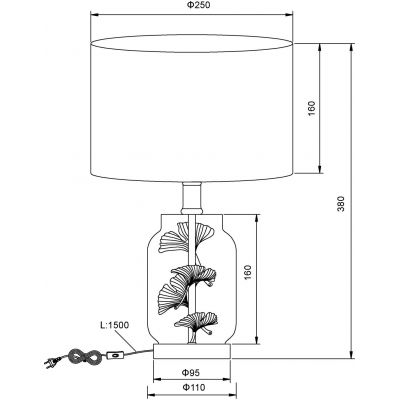 Globo Lighting Ginko lampa stołowa 1x40 W czarna-przezroczysta-mosiądz 24141M