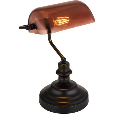 Globo Lighting Antique lampa stołowa 1x60 W czarna-przezroczysta-miedź 2491C