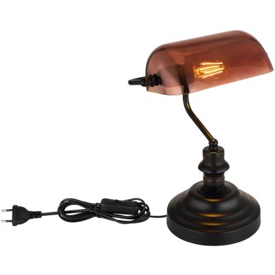 Globo Lighting Antique lampa stołowa 1x60 W czarna-przezroczysta-miedź 2491C