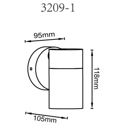 Globo Lighting Piper kinkiet zewnętrzny 1x35 W czarny 3209-1