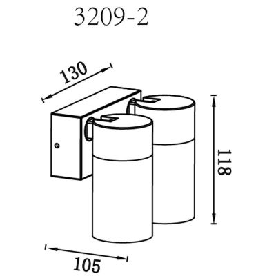 Globo Lighting Piper kinkiet zewnętrzny 2x35 W czarny 3209-2