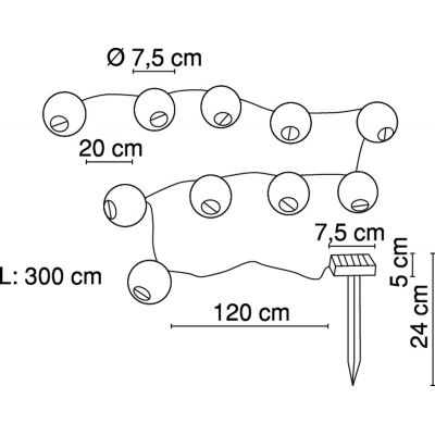 Globo Lighting Solar lampa solarna wisząca 10x0,06 W biała 33971W