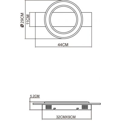 Globo Lighting Jayden lampa podsufitowa 1x18 W biała-czarna-szara 48034-18