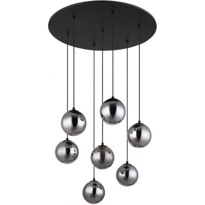 Globo Lighting Riha lampa wisząca 6x3,5 W czarna-przydymiona 56133-7H