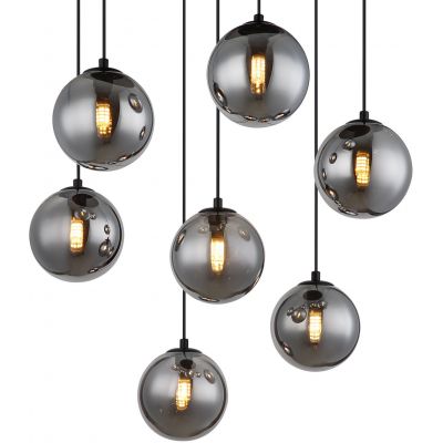 Globo Lighting Riha lampa wisząca 6x3,5 W czarna-przydymiona 56133-7H