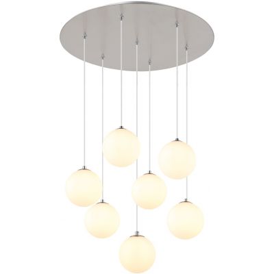 Globo Lighting Riha lampa wisząca 6x3,5 W biała-nikiel 56140-7H