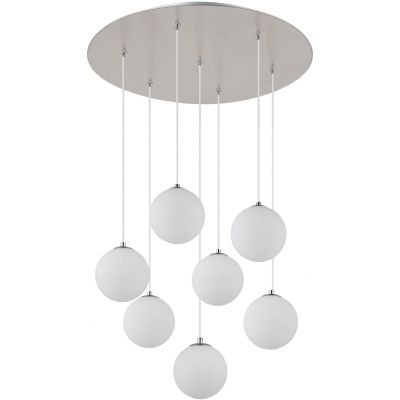 Globo Lighting Riha lampa wisząca 6x3,5 W biała-nikiel 56140-7H