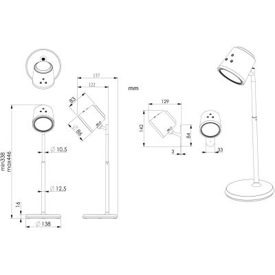 Globo Lighting Meeya lampa biurkowa 1x6 W czarna-srebrna 58454B