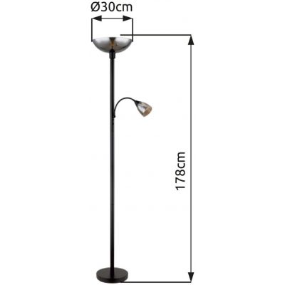 Globo Lighting Blade lampa stojąca 1x60+1x40 W czarna 58903