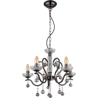 Globo Lighting Camila lampa wisząca 5x40 W czarna-kryształ 64134-5