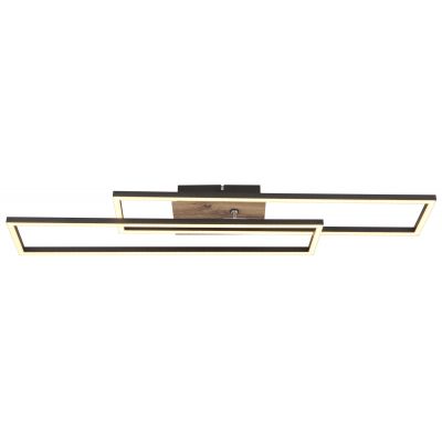 Globo Lighting Dakari lampa podsufitowa 1x30 W czarna-drewno 67208-30