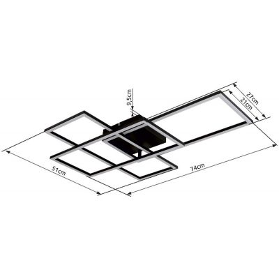 Globo Lighting Gabriel lampa podsufitowa 1x40 W czarna 67227-40NBSH