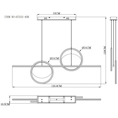 Globo Lighting Umbra lampa wisząca 1x40 W biała-złota-srebrna 67333-40H