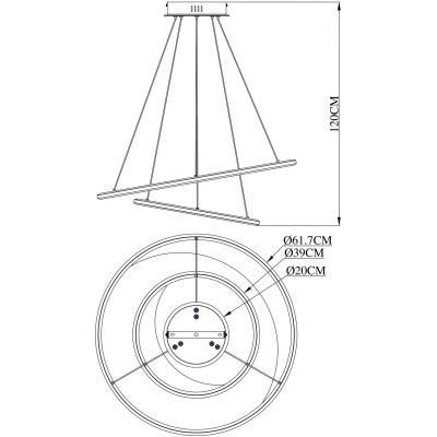 Globo Lighting Umbra lampa wisząca 1x40 W biała-złota-srebrna 67333-44H