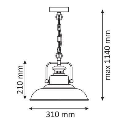 Goldlux Iceland lampa wisząca 1x20 W czarna 305473