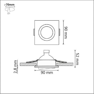 Goldlux Olin lampa do zabudowy 1x8 W srebrna 305855