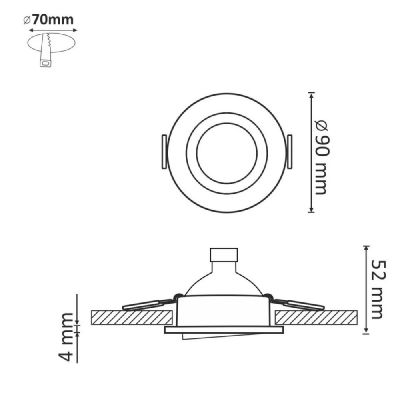 Goldlux Olin lampa do zabudowy 1x8 W chrom 306197