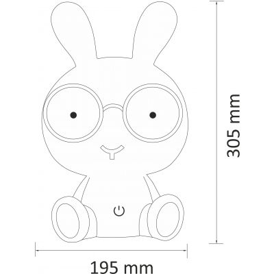 Goldlux Królik lampka nocna dziecięca 1x2,5 W różowa 307699