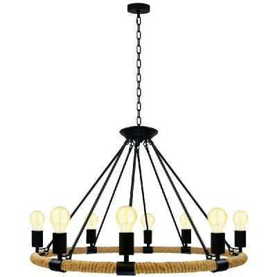 Goldlux Arthur lampa wisząca 8x20 W czarna-beżowa 307927