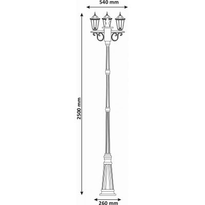 Goldlux Liguria lampa stojąca zewnętrzna 3x20 W czarna 313423