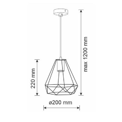 Goldlux Vigo lampa wisząca 1x20 W czarna 314611