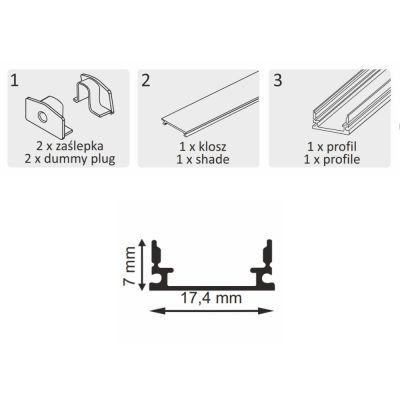 Goldlux profil do taśmy LED czarny 316158