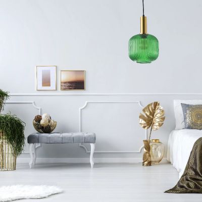 Goldlux Cumbria lampa wisząca 1x20 W zielona 317414