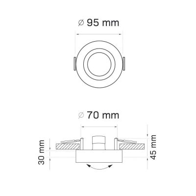 Goldlux Gaja lampa do zabudowy 1x8 W szara 322128