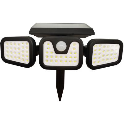 Goldlux Trio lampa solarna stojąca 3x0,6 W czarny 323125