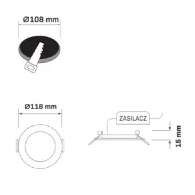 Goldlux Rigel LED lampa do zabudowy 1x4,8 W czarna 324108