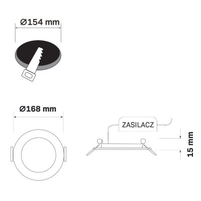Goldlux Rigel LED lampa do zabudowy 1x10 W czarna 324115