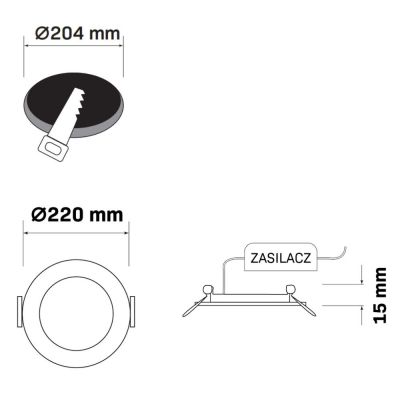 Goldlux Rigel LED lampa do zabudowy 1x14 W czarna 324122