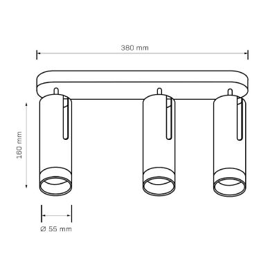 Goldlux Fado lampa podsufitowa 3x10 W czarna 326003