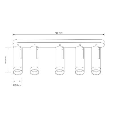 Goldlux Fado lampa podsufitowa 5x10 W czarna 326027
