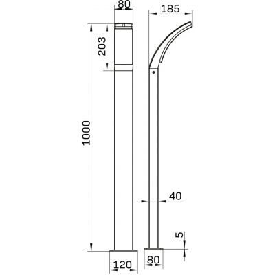 Goldlux Amy lampa stojąca zewnętrzna 1x12 W czarna 331366