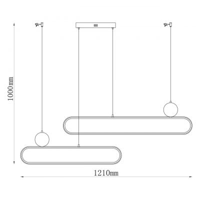 Goldlux Florentyna lampa wisząca 2x48 W biała/czarna 333896