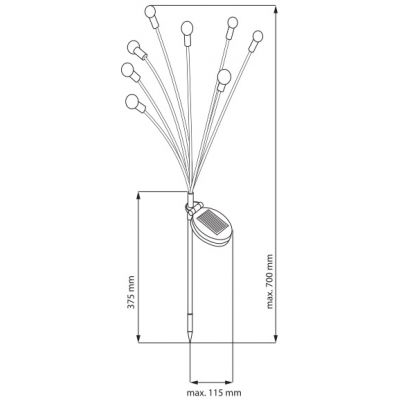 Goldlux Fiorini lampa solarna stojąca czarny 325556