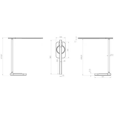 GTV Bressi lampa biurkowa 1x8 W szara LB-BRE8W-15-DEC