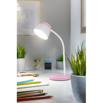 GTV Helin lampa biurkowa 1x6 W biała-różowa LB-HEL6W-20-DEC