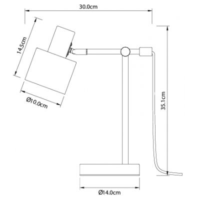 GTV Selvia II lampa biurkowa 1x25 W czarna LB-SELVII-11-DEC