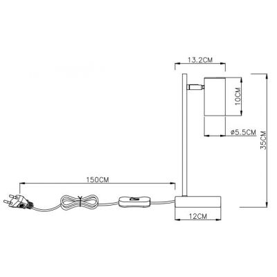 GTV Veneto lampa biurkowa 1x20 W biała LB-VEN20WO-00