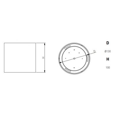 GTV Arcco lampa podsufitowa 1x15 W biała LD-ARC15W-NB
