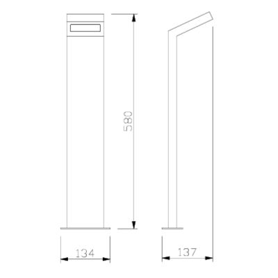 GTV London lampa stojąca zewnętrzna 1x10 W czarna LD-LON10W58P-10