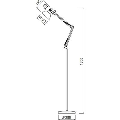 GTV Artemia lampa stojąca 1x40 W biała-srebrna LP-ART-F-E27-00-DEC