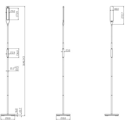 GTV Vasalia lampa stojąca 1x8 W czarna LP-VAS8W-10-DEC