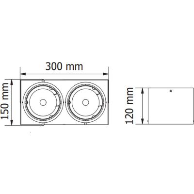 GTV Pireo lampa do zabudowy 2x50 W czarna OP-PIREN2-20