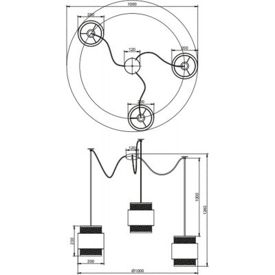 GTV Abra lampa wisząca 3x40 W kremowa OS-ABRA2-05-DEC
