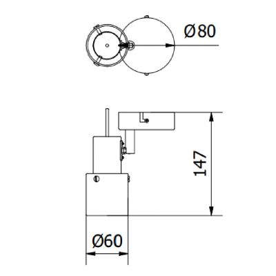 GTV Aralia lampa podsufitowa 1x20 W przydymiona OS-AR1G9-10